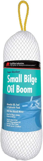 Buffalo Industries (90400 5" x 15" Oil-Only Polypropylene Sorbent Bilge Boom, Absorb up to 1.2 Gallons of Oil, Fuel and Hydraulic Fluid, for Sumps, Drains and Basins, Easy to Store and use, Lint-Free