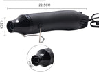 Heat Gun,mofa Hot Air Gun Tools Shrink Gun with Stand For DIY Embossing And Drying Paint Multi-Purpose Electric Heating Nozzle 300W 110V (Black,Black)