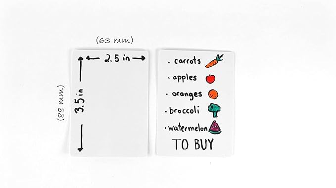Dry Erase Blank Playing Cards w/Box, Poker Size - 2.5" x 3.5", 45 Reusable Cards, Flashcards, Board Game & Note Cards