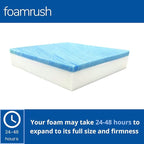 FoamRush 2" x 24" x 24" Gel Memory Foam Upholstery Square Cushion Medium Firm (Chair & Wheelchair Seat Cushion Replacement, Square Foam Dining Chairs, Couch, Sofa, Rubber Padding)