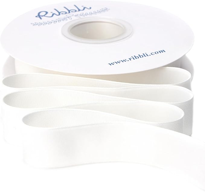 Ribbli Polyester Off White Velvet Ribbon,1 Inches Continuous10-Yard Spool,Christmas Ribbon for Gift Wrapping,Floral Bouquets, Home Decor
