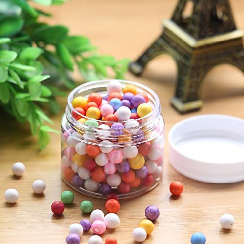 12 Pack Small Plastic Containers with Lids Clear Plastic Favor Storage Jars Wide Mouth for Beauty Products (2 Ounce, White)