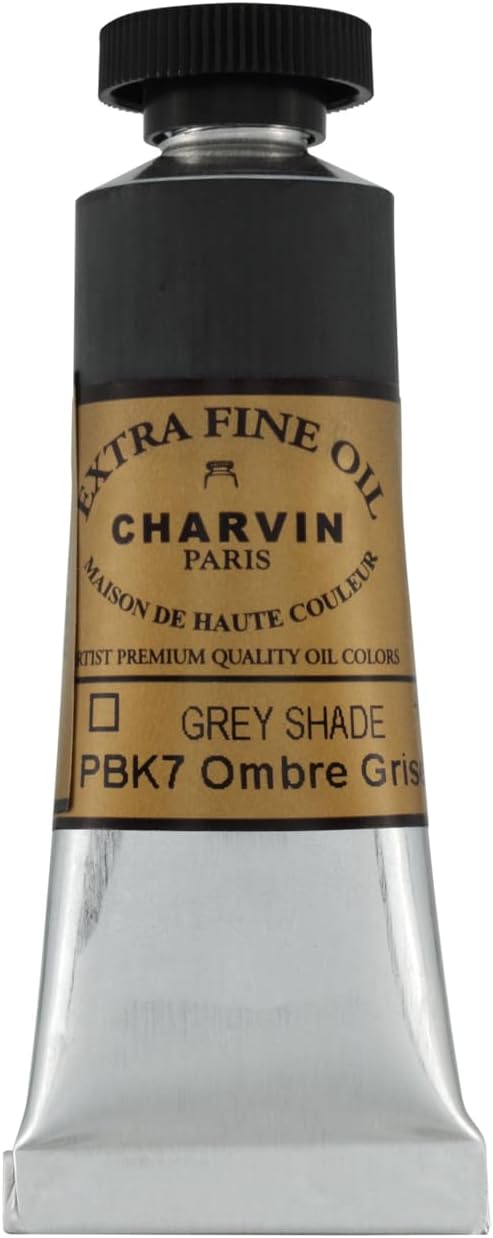 Charvin Extra Fine Oil Paint, Grey Shadow 20 ml - Triple-Milled, Rich Texture, Poppy Oil-Based, Light-Fast, Handmade, Archival Quality