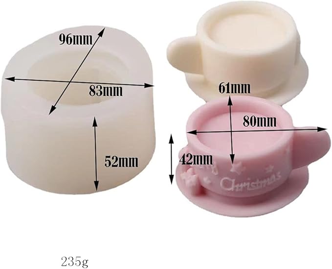Christmas Milk Tea Cup Shaped Candle Mold - Silicone for Candles, Coffee, Resin & Soap