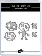 Halloween Clear Silicone stampReusable Stamp with Pumpkins, Skulls, Bats, Santa Claus, and Holiday Designs. Used for Making Cards, scrapbooks, and DIY templates (Halloween Zombies)