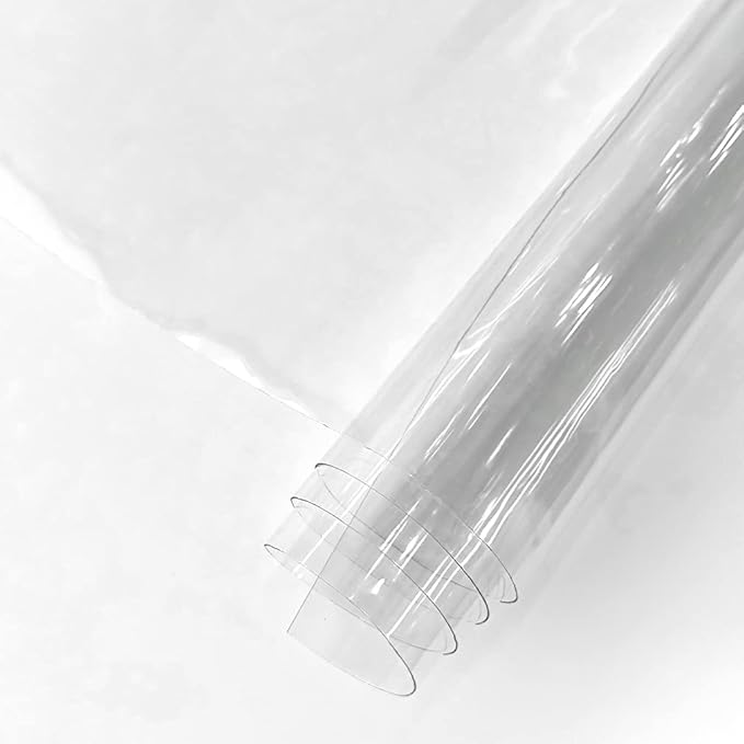 HYANG Transparent PVC Super Clear Holographic Vinyl Sheets 1 Roll 11.8''x47'' (30cmx120cm) for DIY Bows Earrings Bags DIY Crafts Making (HY-101)