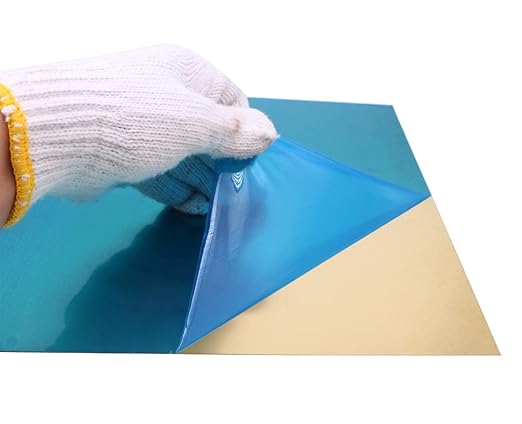 1 Pcs C280 Brass Sheet, 11.8" x 11.8", 24 Gauge(0.02"/0.51mm) Thickness, No Scratches, Protective Film on Both Sides