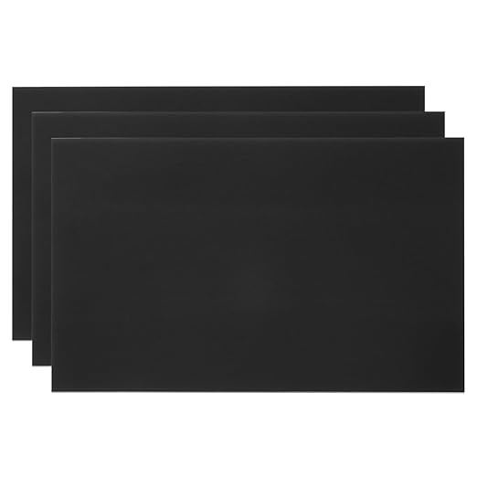 PATIKIL 6x10 Inch Anodized Aluminum Sheet Metal, 3Pcs Laser Plates Engraving Blanks 0.5MM Thin Rectangle for Crafting DIY House Laser Engraving, Black