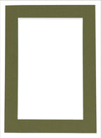 Pack of 25 Acid Free 8x10 Mats Bevel Cut for 5x8 Photos - Dill Green Precut Matboards With Backing Boards and Clear Photo Mat Bags For Pictures, Photos, Framing - 4-ply Thickness