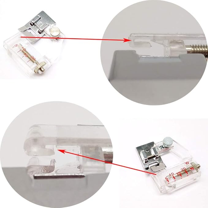 HONEYSEW Presser Foot for Will Fit Singer, Brother, Janome, Toyota, Etc Domestic Sewing Machines (Adjustable Bias Binder Foot(Taiwan))