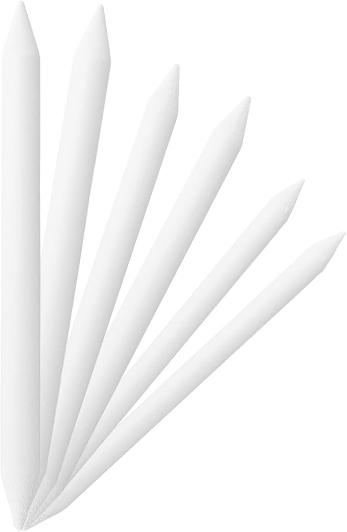 MECCANIXITY Blending Stumps for Drawing, Tortillions Paper Art Blenders Sticks Pencils Sketch Drawing Tools for Artist Charcoal Sketch Shading Oil Pastel (White, Pack of 3)