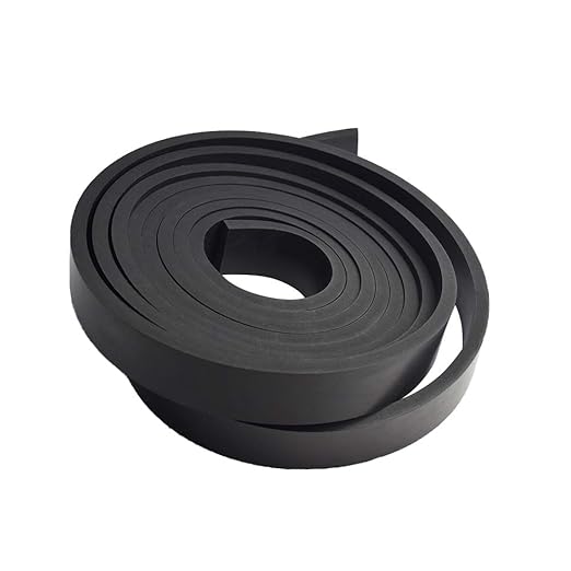 DOBTIM Thick Solid Neoprene Rubber Strips 1/4 (.250)" Thick X 1" Wide X 10' Long, Rubber Sheets, Rolls & Strips Use for Supports, Leveling, Sealing, Bumpers, Protection, Abrasion, Flooring
