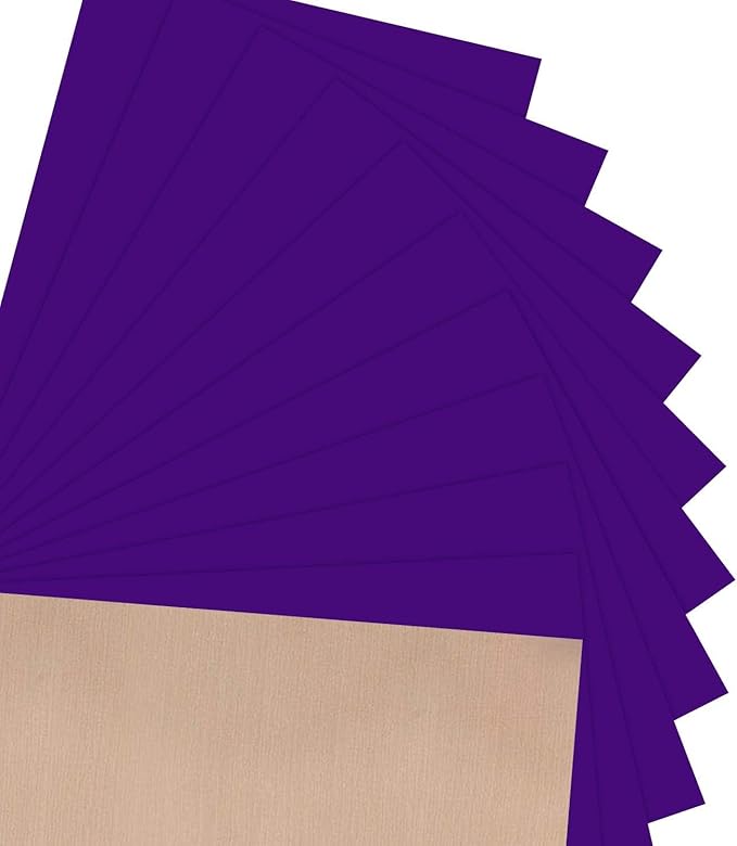JANDJPACKAGING Purple Heat Transfer Vinyl HTV for T-Shirts 12 x 10 Inches 10 Pack Purple Iron on Vinyl