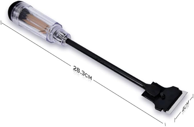 FOSHIO 12" Long Reach Extension Scraper Long Razor-blade Scraper Extra Long Sticker Scraper with 10PCS Double Edged Plastic Razor Scraper Blades and 10PCS Carbon Steel Razor Scraper Blades