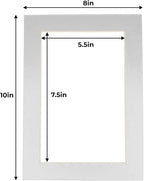 6x8 Mat for 8x10 Frame - Precut Mat Board Acid-Free Show Kit with Backing Board, and Clear Bags Metallic Silver 6x8 Photo Matte Made to Fit a 8x10 Picture Frame Matboard for Framing, Pack of 10 Mats