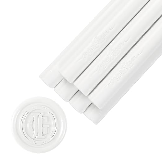 Glue Gun Wax Seal Sticks, 8 Pcs White Sealing Wax Sticks for Wedding Invitation Envelopes, Antique Stamp Seals, Letter Sealer, Scrapbook Supplies, Christmas Cards, Gifts Wrapping
