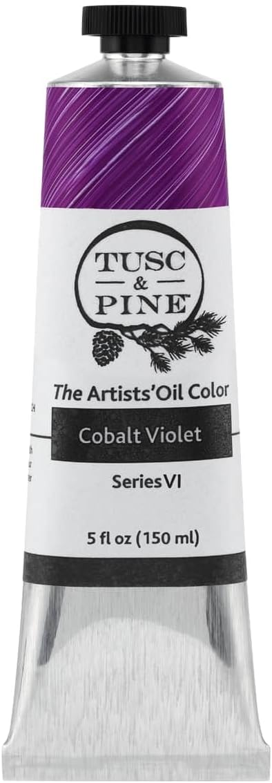 Tusc & Pine Artist Oil Paint - Cobalt Violet, 150 ml, Non-Yellowing, Rich & Creamy Consistency, Maximum Pigment Load, Small Batch Milled Oil Paints Made in the USA for Professional Artists