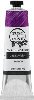 Tusc & Pine Artist Oil Paint - Cobalt Violet, 150 ml, Non-Yellowing, Rich & Creamy Consistency, Maximum Pigment Load, Small Batch Milled Oil Paints Made in the USA for Professional Artists