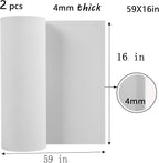 AMZQNART 2Pcs EVA Foam 4mm, Cosplay Foam 16x59 inch White, High Density 90 kg/m³, for Craft Projects Cosplay Costumes, Fake Weapons, Decorations, Christmas, Easter, Thanksgiving, etc.