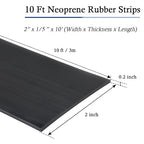 Neoprene Rubber Strips Self Adhesive Solid Rubber Sheets, Rolls & Strips for DIY Gaskets Crafts Pads Seals Warehouse Flooring Neoprene Sheet with Adhesive Backing (2" Wide x 1/5" Thick x 10' Long)