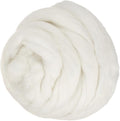 PATIKIL Wool Roving Yarn, 150G/5.3OZ Soft Felting Wool Pure Chunky Roving Yarn Bulk for Needle Felting Knitting Blanket Spinning Weaving DIY Craft, White