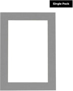 8x10 Mat Bevel Cut for 5.5x8.5 Photos - Acid Free Mid Grey Precut Matboard - For Pictures, Photos, Framing - 4-ply Thickness
