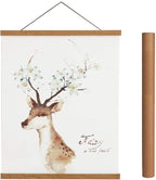 Artmag Magnetic Poster Hanger Frame, 17x22 17x24 17x31 Light Wood Wooden Magnet Canvas Artwork Print Poster Hangers Frames Hanging Kit (Teak Wood, 17")