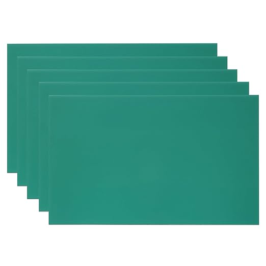 PATIKIL 6x10 Inch Anodized Aluminum Sheet Metal, 5Pcs Laser Plates Engraving Blanks 0.5MM Thin Rectangle for Crafting DIY House Laser Engraving, Green
