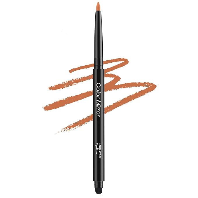Smudge Proof Eyeliner, Waterproof Retractable Eye liner with Brush, Matte and Shimmer Eyeliner Pencil, Creamy Texture, Long lasting & Smooth(06 Orange Matte)