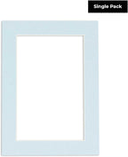 6x8 Mat for 8x10 Frame - Precut Mat Board Acid-Free Baby Blue 6x8 Photo Matte Made to Fit a 8x10 Picture Frame, Premium Matboard for Family Photos, Show Kits, Art, Picture Framing, Pack of 1 Mat