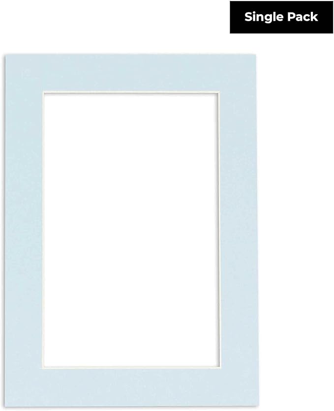 5.5x8.5 Mat for 8.5x11 Frame - Precut Mat Board Acid-Free Baby Blue 5.5x8.5 Photo Matte For a 8.5x11 Picture Frame, Premium Matboard for Family Photos, Show Kits, Art, Picture Framing, Pack of 1 Mat