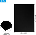 PATIKIL 3.3x2.1x1/32inch Anodized Aluminum Sheet, 5Pcs Metal Rectangle Aluminum Plate 0.8mm Thick Engraving Blanks for Laser Engraving DIY Decorative Crafting Home Decoration, Black