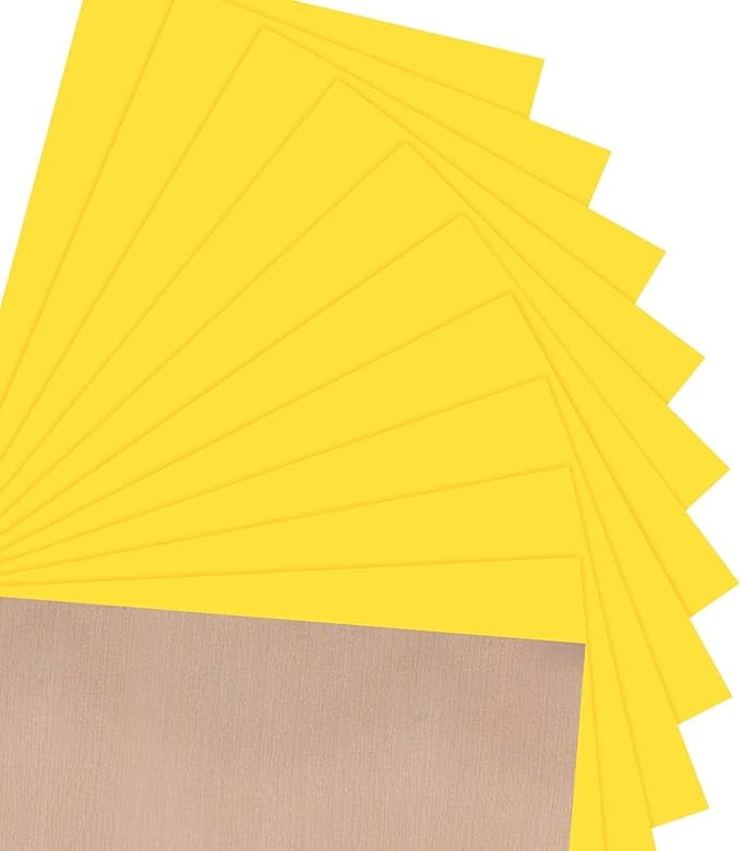 JANDJPACKAGING Heat Transfer Vinyl HTV for T-Shirts 12"x10" 10 Pack Iron on Vinyl (Sun Yellow)