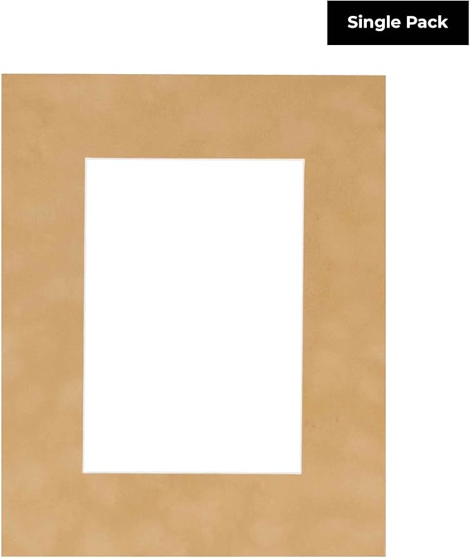 8.5x11 Mat Bevel Cut for 7x9 Photos - Acid Free Beige Suede Precut Matboard - For Pictures, Photos, Framing - 4-ply Thickness