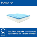 FoamRush 10" x 24" x 24" Cool Gel Memory Foam Bench Cushion Replacement Medium Firm (Upholstery Foam, Rubber Padding, Seat Replacement, Upholstery Sheet, Couch, Sofa Cushion, Mattress) Made in USA