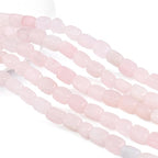 Natural Rose Quartz Cuboid Stone Loose Semi Gemstone Beads for Jewelry Making 8mmx12mm 38cm/Strand