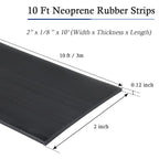 Neoprene Rubber Strips Self Adhesive Solid Rubber Sheets, Rolls & Strips for DIY Gaskets Crafts Pads Seals Warehouse Flooring Neoprene Sheet with Adhesive Backing (2" Wide x 1/8" Thick x 10' Long)