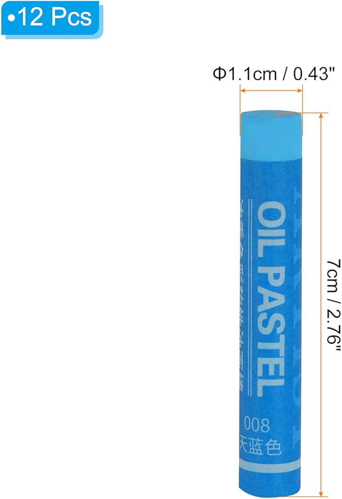 PATIKIL Sky Blue Oil Pastels, 12Pcs Soft Oil Crayons Creamy Pastels Stick Art Supplies for Art Painting Drawing Blending Graffiti for Artists Beginners