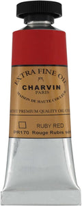 Charvin Extra Fine Oil Paint, Ruby Red 20 ml - Triple-Milled, Rich Texture, Poppy Oil-Based, Light-Fast, Handmade, Archival Quality