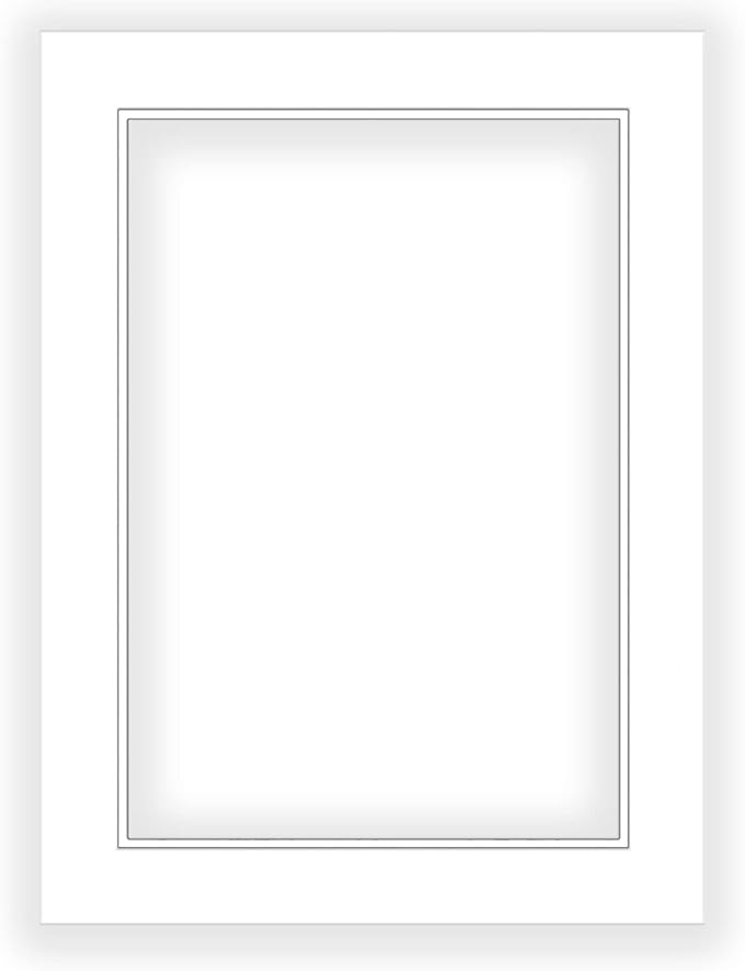 11x14 Mat for 8.5x11 Photo - Precut White on White Double Mat Picture Matboard for Frames Measuring 11 x 14 Inches - Bevel Cut Matte to Display Art Measuring 8.5 x 11 Inches - Acid Free ONE MAT