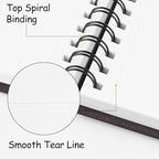 8.3x5.8 Sketch Book, Top Spiral Bound Sketch Pad, 60sheets 92lb/150gsm Bright White Paper, Acid-Free Mixed Media Paper for Painting, Dawing & Art Supplies. B-DarkCoffee