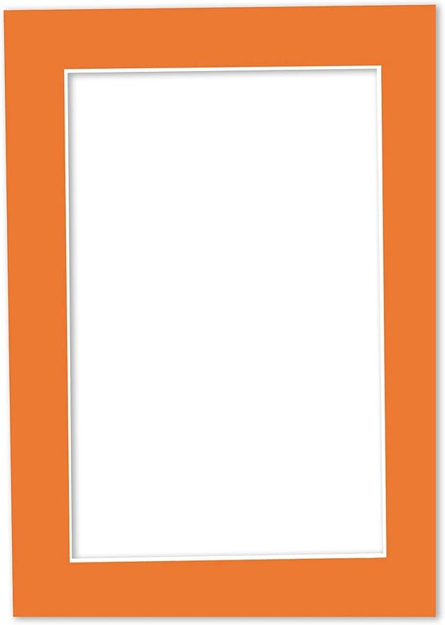 Poster Palooza 8x10 Mat Bevel Cut for 5.5x8.5 Photos - Acid Free Orange Precut Matboard - For Pictures, Photos, Framing - 4-ply Thickness