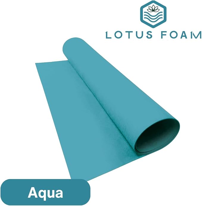 LotusFoam Large 3mm EVA Foam Sheet - 44"x 85" High Density Foam 130 kg/m3 for Cosplay, Costumes, Crafts, Flooring, Outdoor Use - 35 Colors (Aqua)