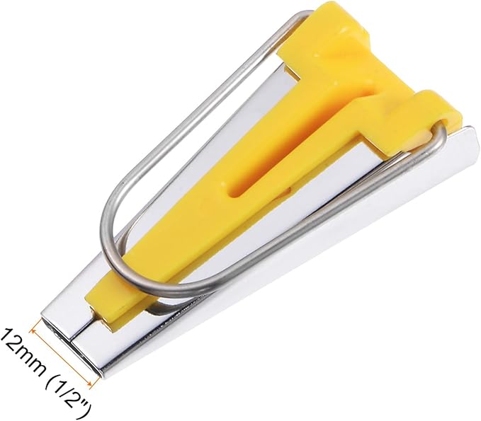 HARFINGTON Bias Tape Maker Kit 12mm Single and Double Fold Fabric Bias Binding Maker Sew Tool for Fabric Quilting Sewing Crafting DIY, Yellow
