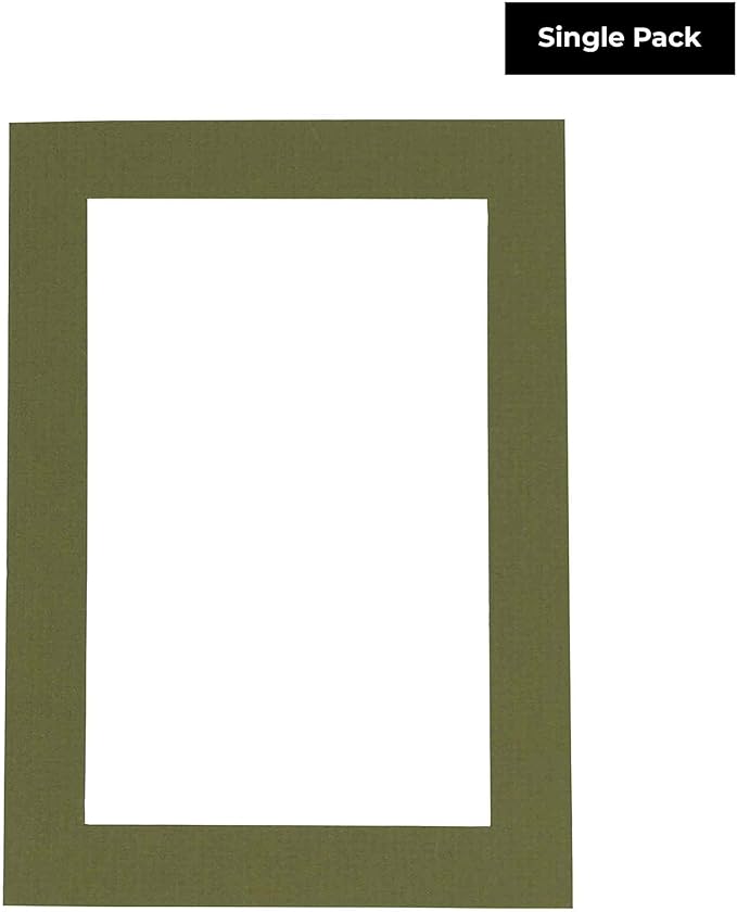 8x10 Mat Bevel Cut for 5.5x8.5 Photos - Acid Free Dill Green Precut Matboard - For Pictures, Photos, Framing - 4-ply Thickness