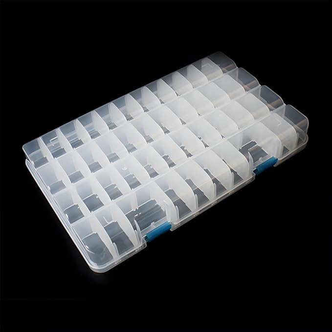24 Grids Clear Plastic Organizer Box with Adjustable Dividers, Large Bead Storage Box, Craft Storage Container for Art DIY, Crafts Jewelry, Rock Collection, Fishing Tackles, 1 Pack