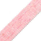 Natural Rose Quartz Crystal Beads 4x2mm 120pcs Faceted Rondelle Loose Semi Gemstone Beads for Jewelry Making Design