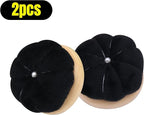 Uxney Pin Cushion,Wooden Sewing Pin Cushion Pincushion Needle Cushion for Sewing Quilting Needlework DIY Crafts(Black,2 PCS)