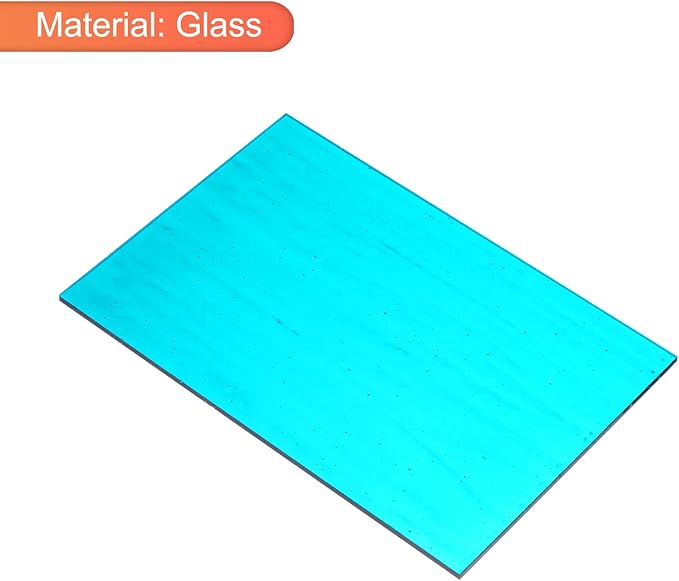MECCANIXITY 2 Pcs Stained Glass Sheet Mosaic Tile 7.9 Inch x 5.9 Inch Blue Stained Glass Sheets for Crafts DIY Art Project