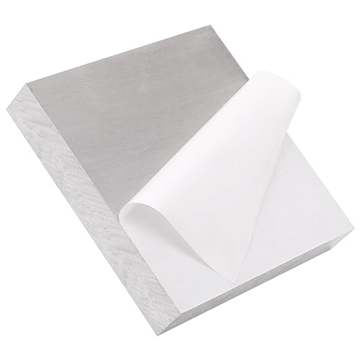 6061 T651 Aluminum Sheet Metal 6 x 6 x 1Inch (25.4MM) Flat Plain Thickened Aluminum Plate Covered with Protective Film, Heat Treatable Rectangle 1.0" Thick Aluminum Metal Plate for Industrial
